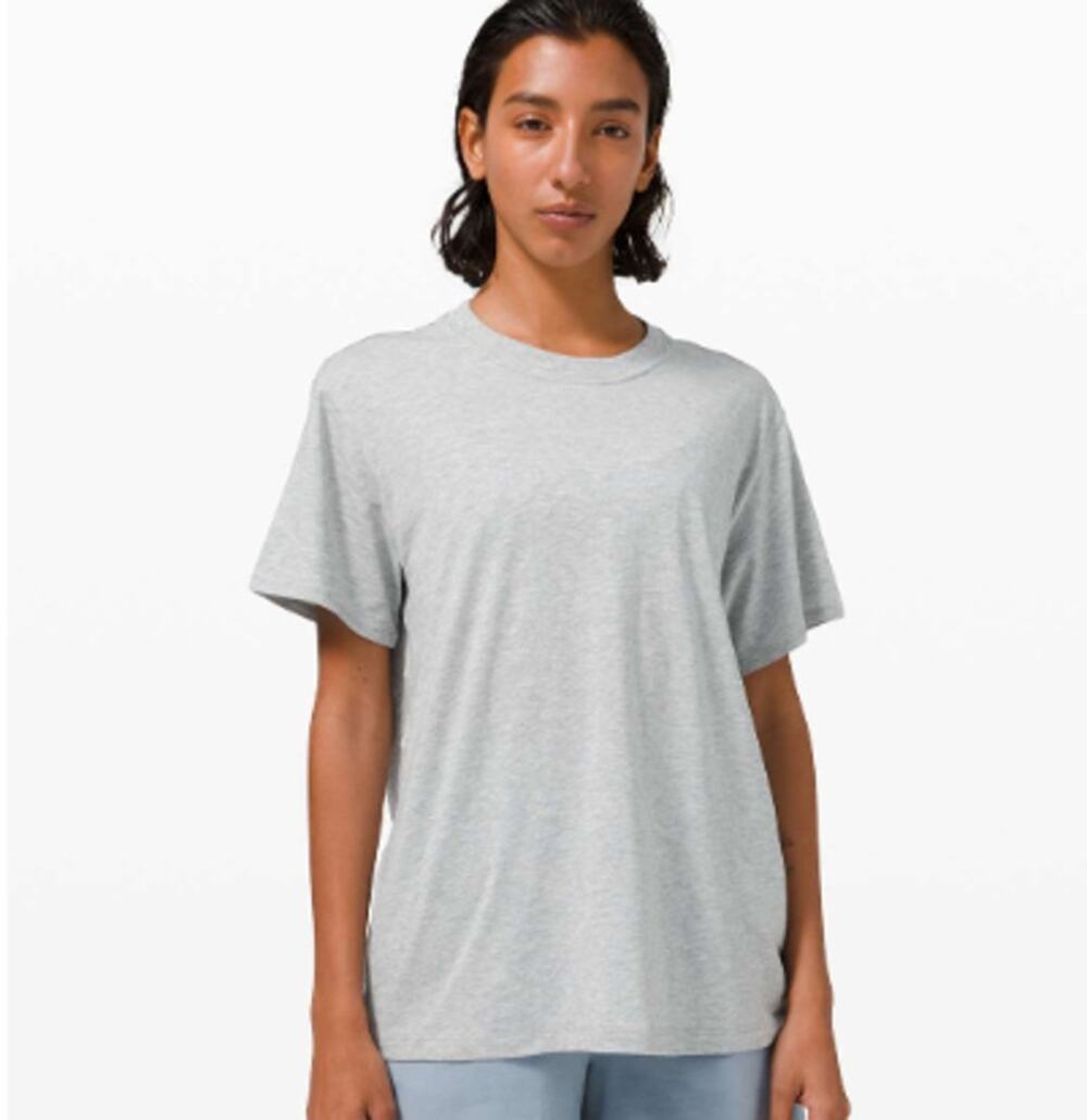 Lululemon All Yours Tee Heathered Core Light Grey Sz 4